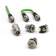 CAT6A M12 X code shielded connector 10Gbps