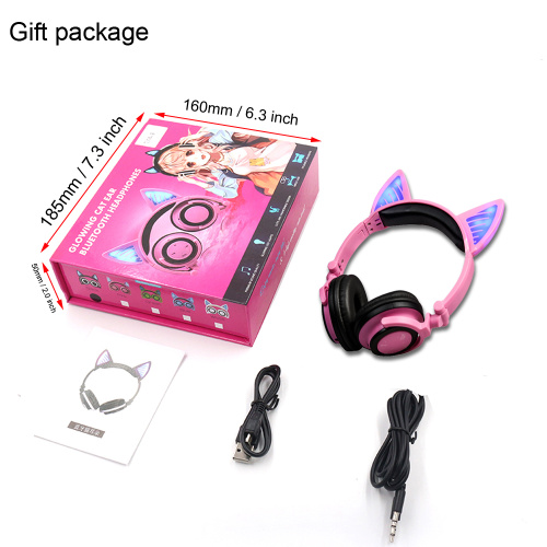 Fashionable Colorful Cat Ear Headphones with Blinking Lights