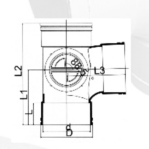 T de Upvc da drenagem BS5255 / 4514 com cinza da porta lateral