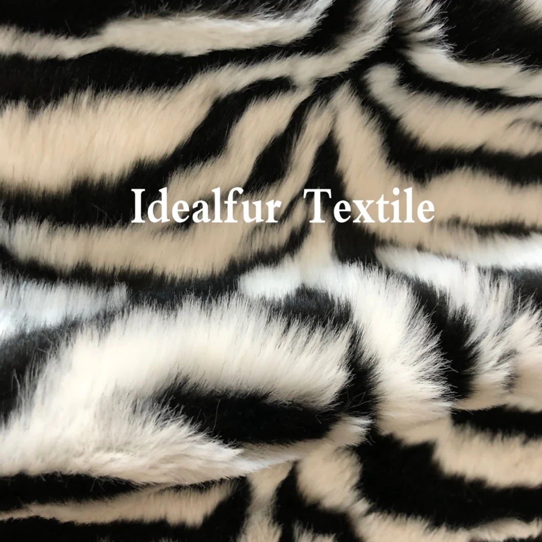 Zebra Jacquard Two-Color Soft Fake Raccoon Fur