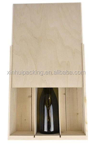 Custom High Quality 3 Bottles Wooden Wine Packaging Box