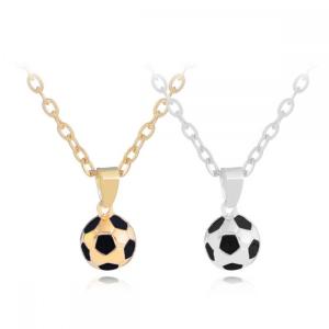 Sport Jewelry Stainless Steel Soccer Necklace for Men and Women Football Charm Pendant with Chain