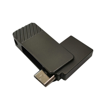 Unidad flash USB de metal giratorio negro