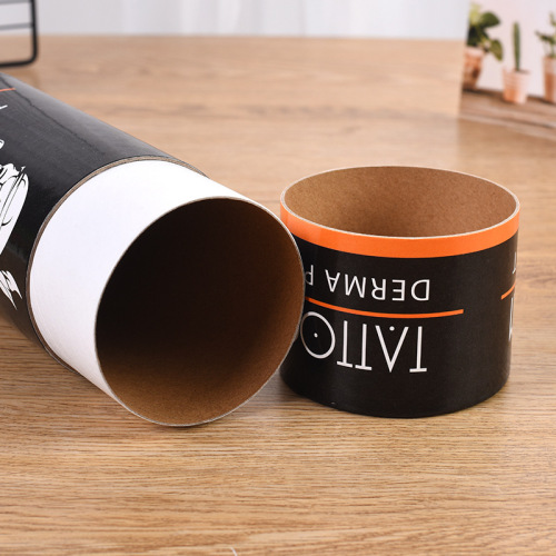 Kemasan Tato Round Black Custom Paper Tube Box