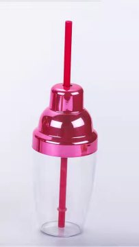 plastic drinking cup water cup with straw