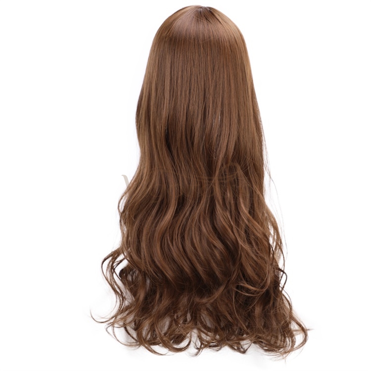 Vigorous Light Brown Synthetic Hair Toppers Extension Clips in Long Wavy Top Hairpieces for Women with Air Hair Bangs