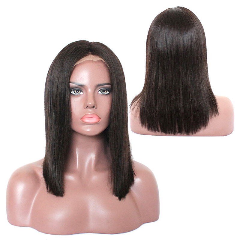 factory price the beautiful straight bob, 4*4 lace closure bob wig,virgn brazilian frontal  human hair wigs