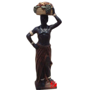 Marble African lady statue