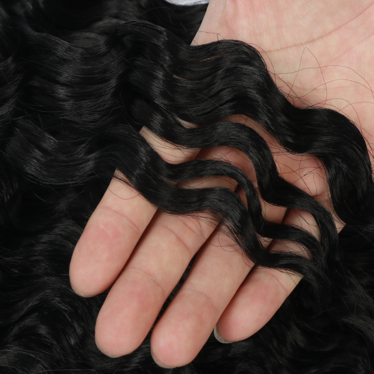 Blonde Pink Brown Customs Size Synthetic Long Curly Braiding Hair Water Wave Crochet Wavy Braiding Hair For RU