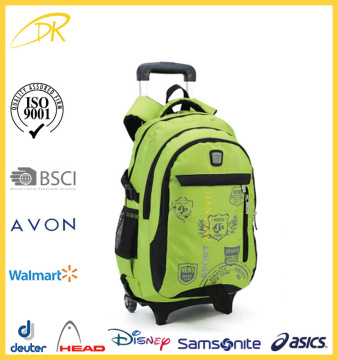 Quanzhou factory leisure trolley schoolbag, lighted wheeled backpacks