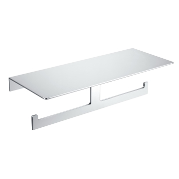 Hotel double paper holder supporting chrome