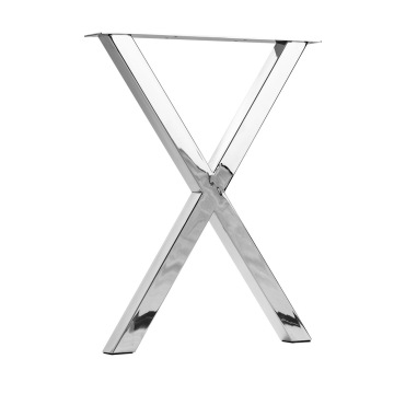 Hot sales polished chrome X shape tea table