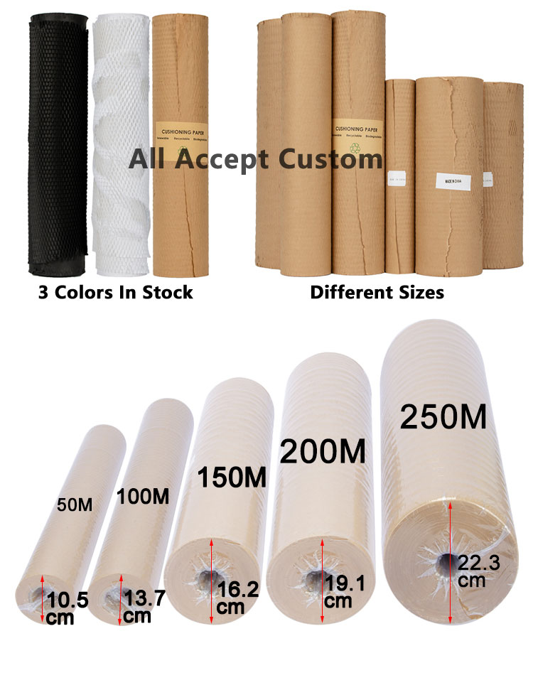 ALPS Size 38CM*100M Recyclable Honeycomb Paper Kraft Wrapping Cushioning Paper wrap honeycomb paper