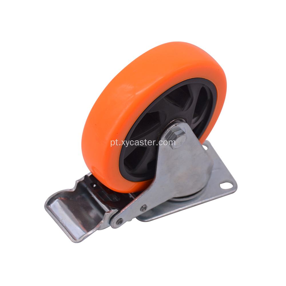 Roda de base em PVC com travamento total