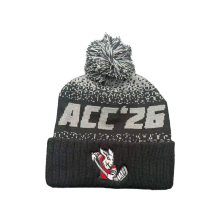 Black Grey Gradient Hockey Knit Beanie