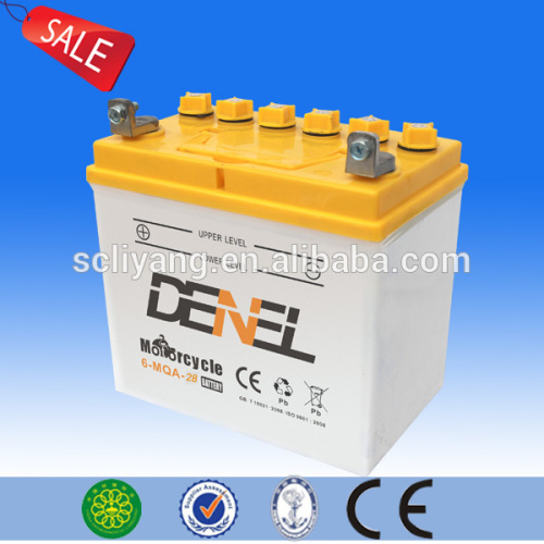 High capacity three wheeler motorcycle battery,dry charged three wheeler motorcycle battery,12N28 battery with factory price