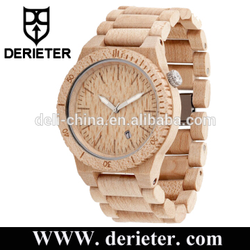 China Factory Japan Movement Water Resistant Wood Mechanical Watch