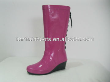 high heel women rubber rain boots