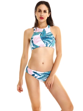 Stylish Lady Floral Print Two Pieces Swimwear & Beachwear