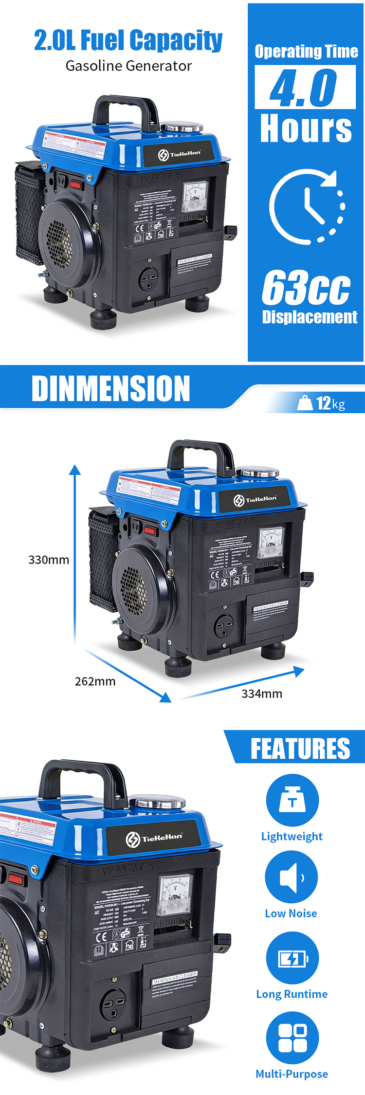 Generador inversor de gasolina TKH800i(11) TKH800i Gasoline Inverter Generator(11)