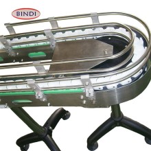 Plastic Table Top Slat Chain Conveyor SUS Structure