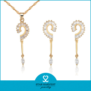 Gold Plated Zircon Jewelry Set