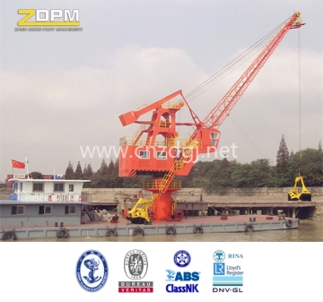 Floating deck ship hoist Crane on boat