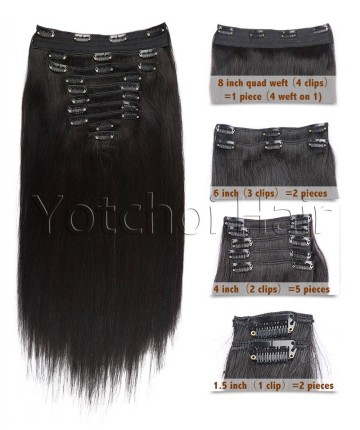 2015 unprocessed wholesale virgin brazilian hair clip, clip in hair extension