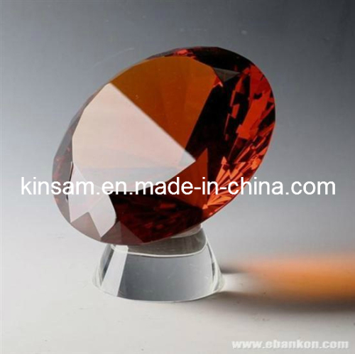 Diamond Shaped Glass Paperweights and Diamond Cut Crystal