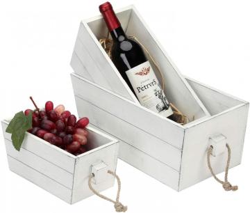 Rectangular Decorative Nesting Wood Storage Crates Boxes