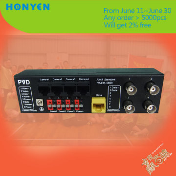 4 CH PVD video balun hub end HY-PVD504B