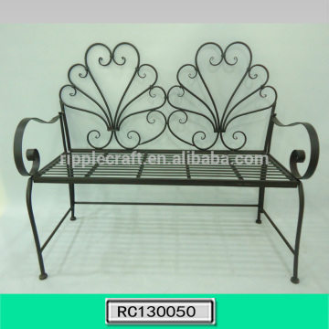 Black Metal Double Seat Chair Park Bench for Garden Decoration