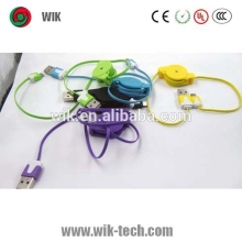 Colorful High Quality USB flat charging cable for smartphone