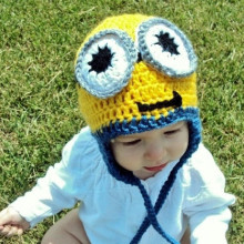 Minion Baby Hat Crochet Baby Hat Crocheted Beanie