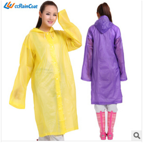 Promotional logo custom clear eco friendly disposable raincoat 2014 new