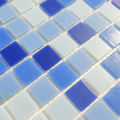 Azulejos de piscina de piscina mosaico de vidrio azul mezclado