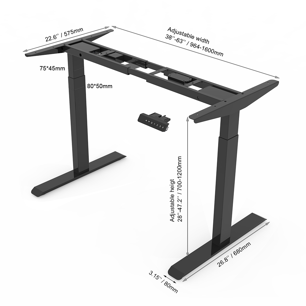 Height Adjustable Electric Standing Desk Frame