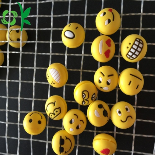 3D Küre Emoji Tenis Sönümleyicileri Silikon Titreşim Stoper