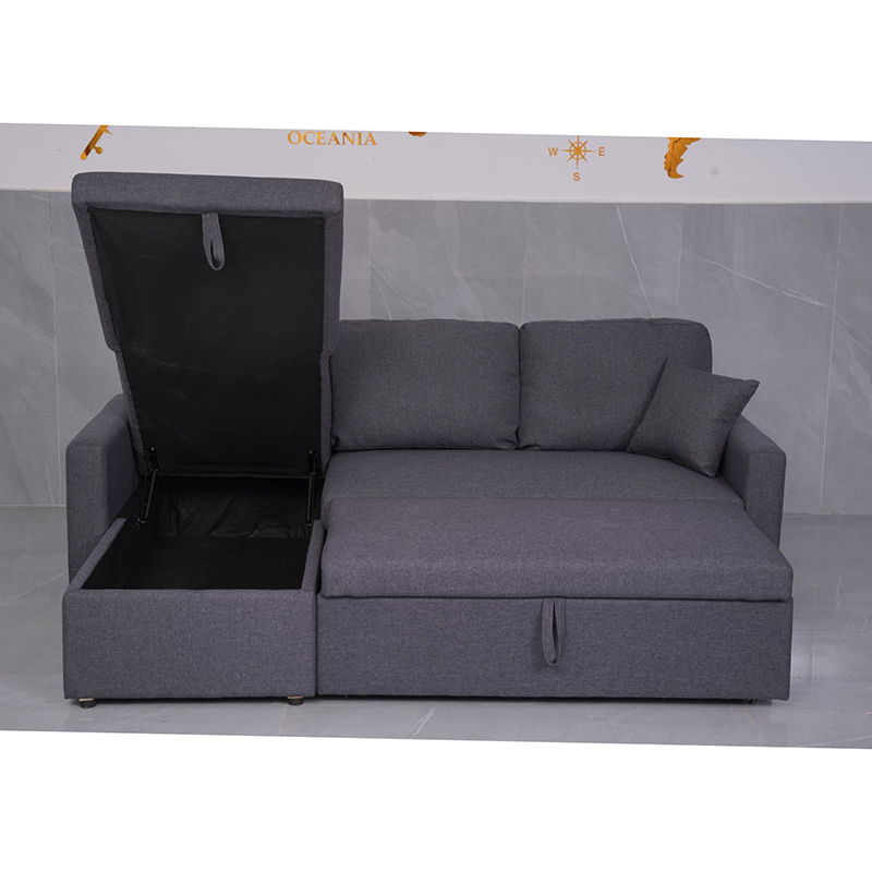Space-saving Fabric Folding Sofa Bed with Storage