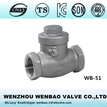 WB-51 Stainless steel ss swing check valve 200psi /check valve 1/2 inch