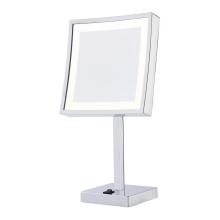 Square lighted table mirror