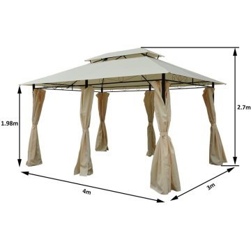 3X4X2.65M Metal Roof Canopy Tent Pergola Gazebo