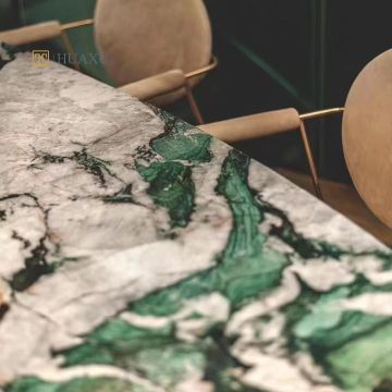 Huaxu Rare Special Luxury Exotic Stone Versatile Brazilian Royal Verde Quartzite Table Top