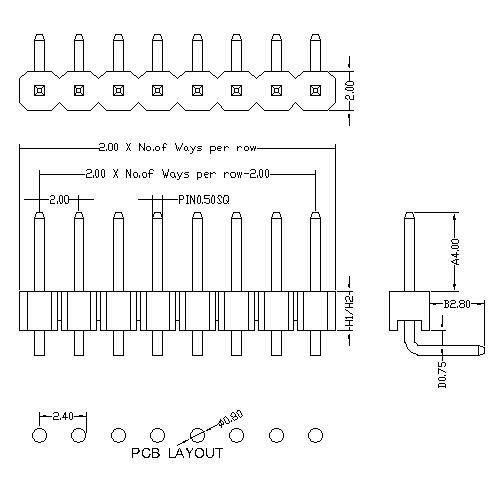 2.0 mm Pin Header Single Row Angle Type