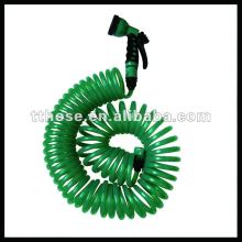Coiled garden hose