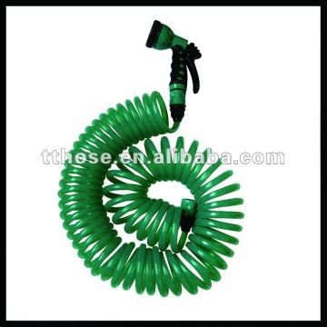 Coiled garden hose