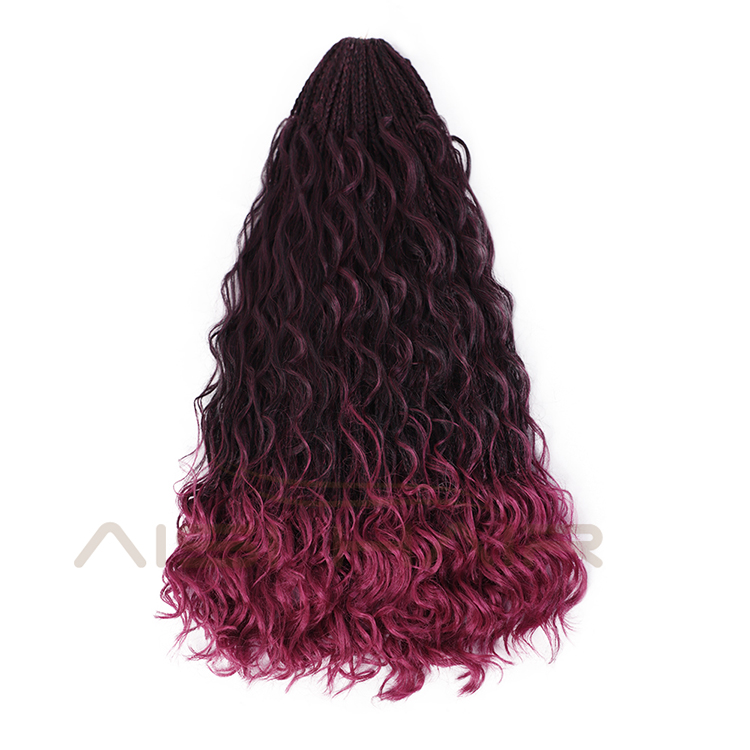 Aisi Hair Goddess Faux Locs Crochet Braids Hair Extensions Synthetic Ombre Purple Faux Locks Braids Hairpieces For Black Women