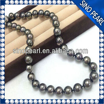 AAA 11-12MM Black Color, round Tahiti pearl necklace, Hot sale Tahiti pearl neckalce