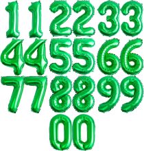 Green numbered aluminum foil balloons