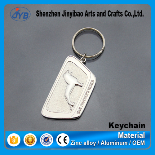 Cheap car products gift keyring custom metal embossed logo keychain